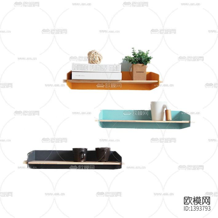 北欧简约创意彩色层板壁架下载