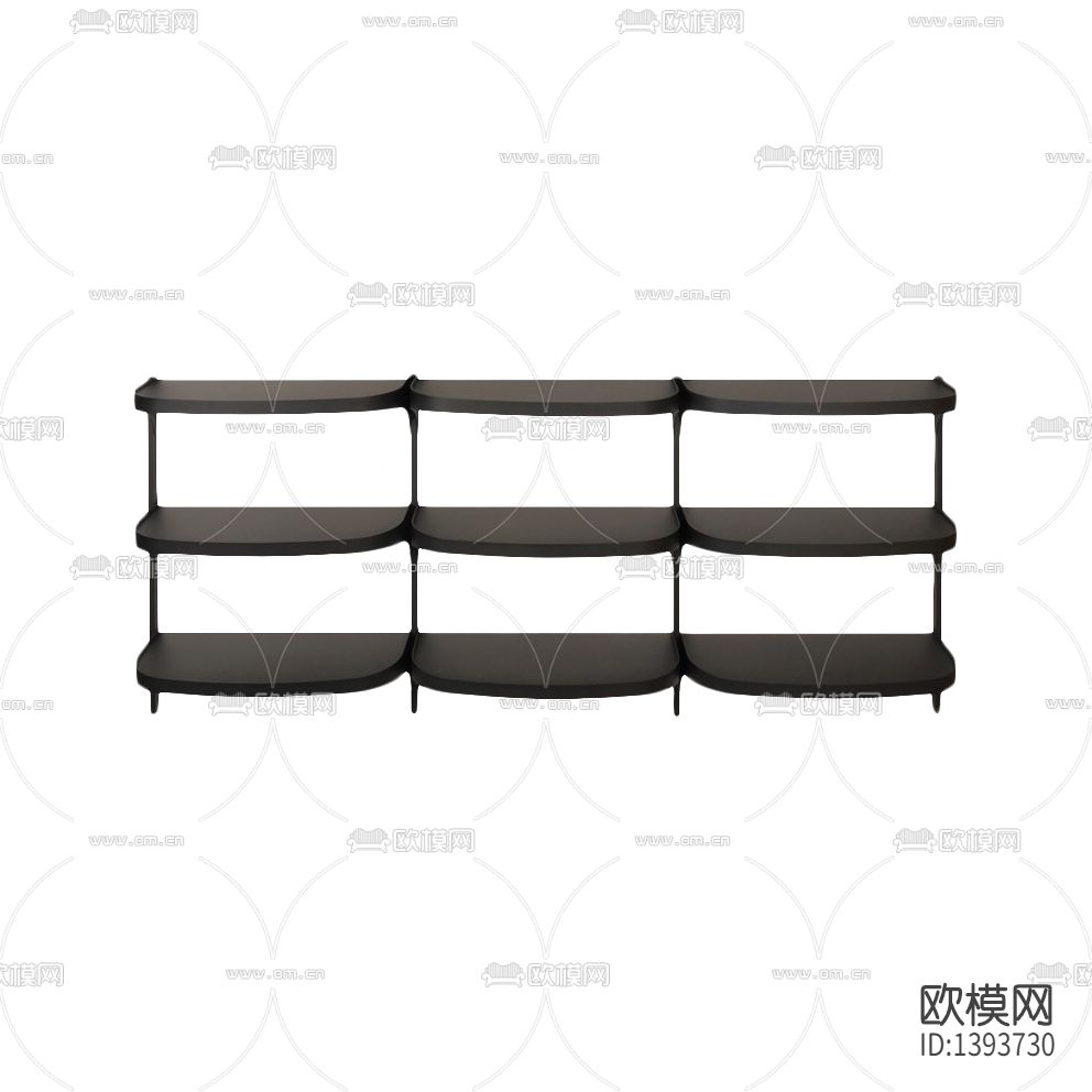 现代极简黑色铝制三层壁架下载