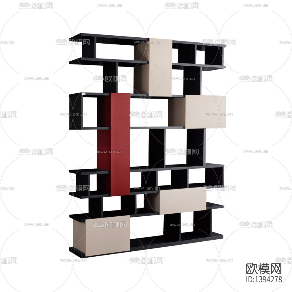 现代简约创意彩色实木陈列架下载