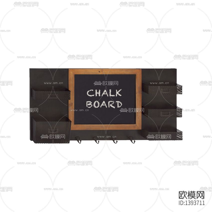 美式复古铁艺记事板壁架下载