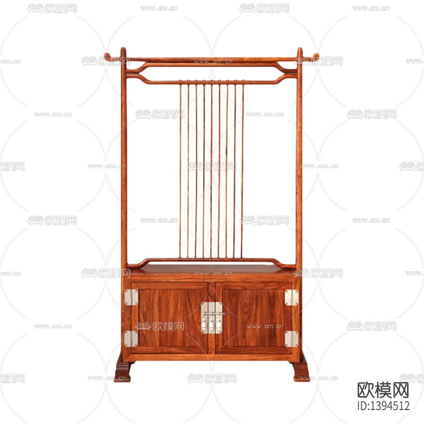 中式古典实木储物柜隔断屏风下载