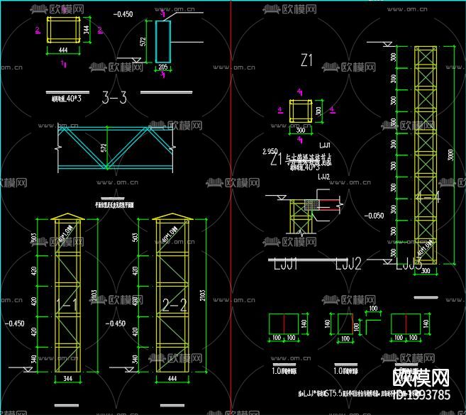 轻钢厂房cad施工图下载（渲染图6）