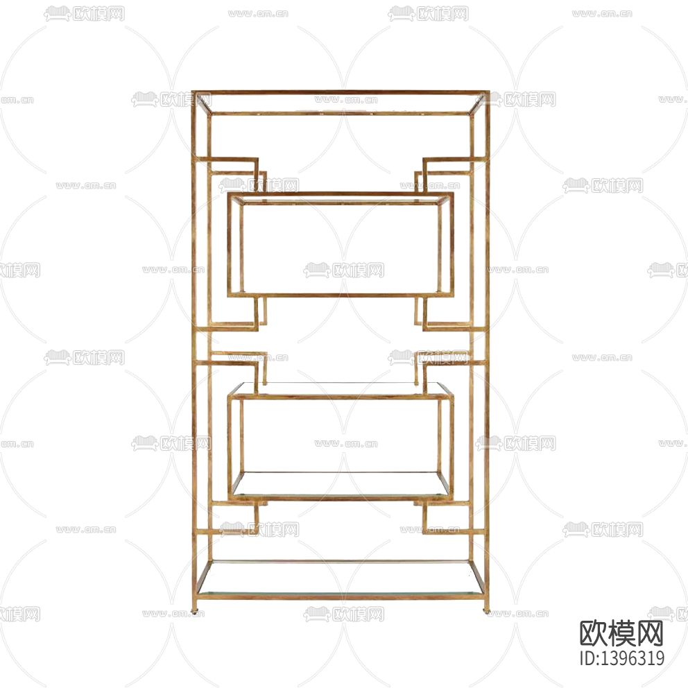 现代轻奢不锈钢玻璃陈列架下载