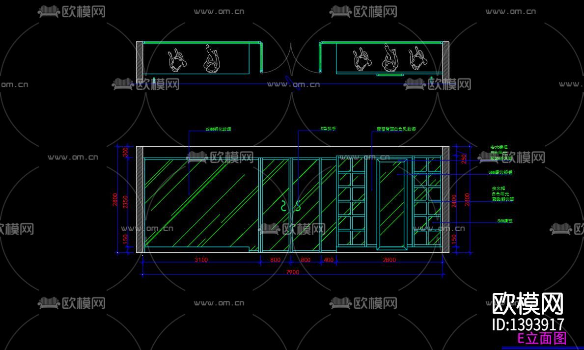 服装店cad施工图下载（渲染图8）