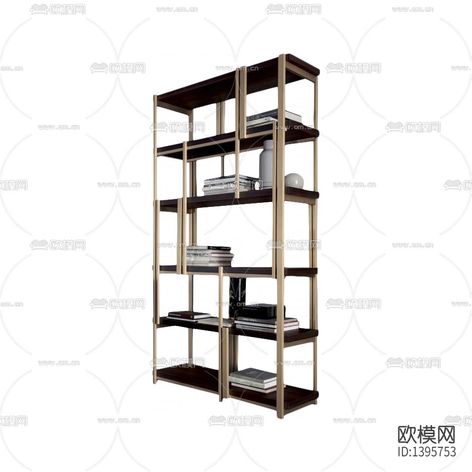 现代轻奢不锈钢实木陈列架下载