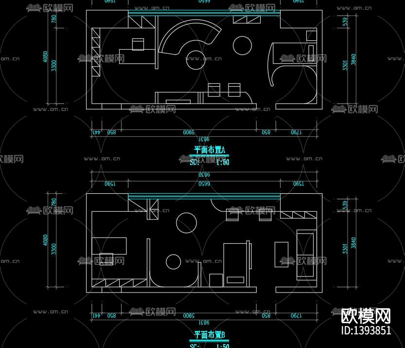 学校心理咨询室CAD装修图