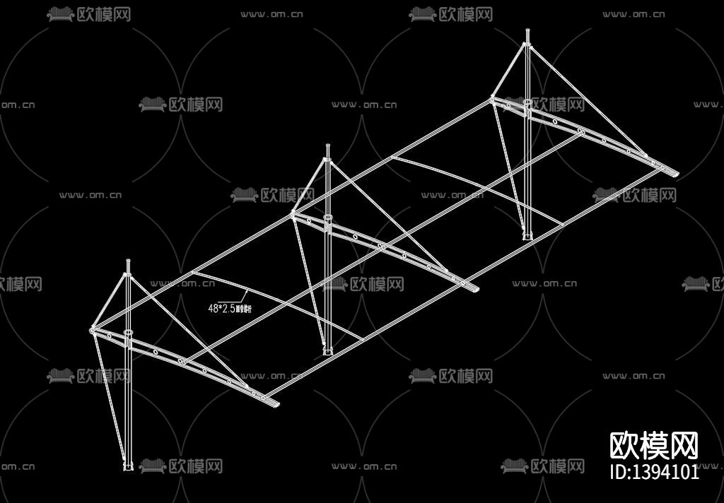 膜结构工程方案图（16米x7.3米）下载（渲染图5）