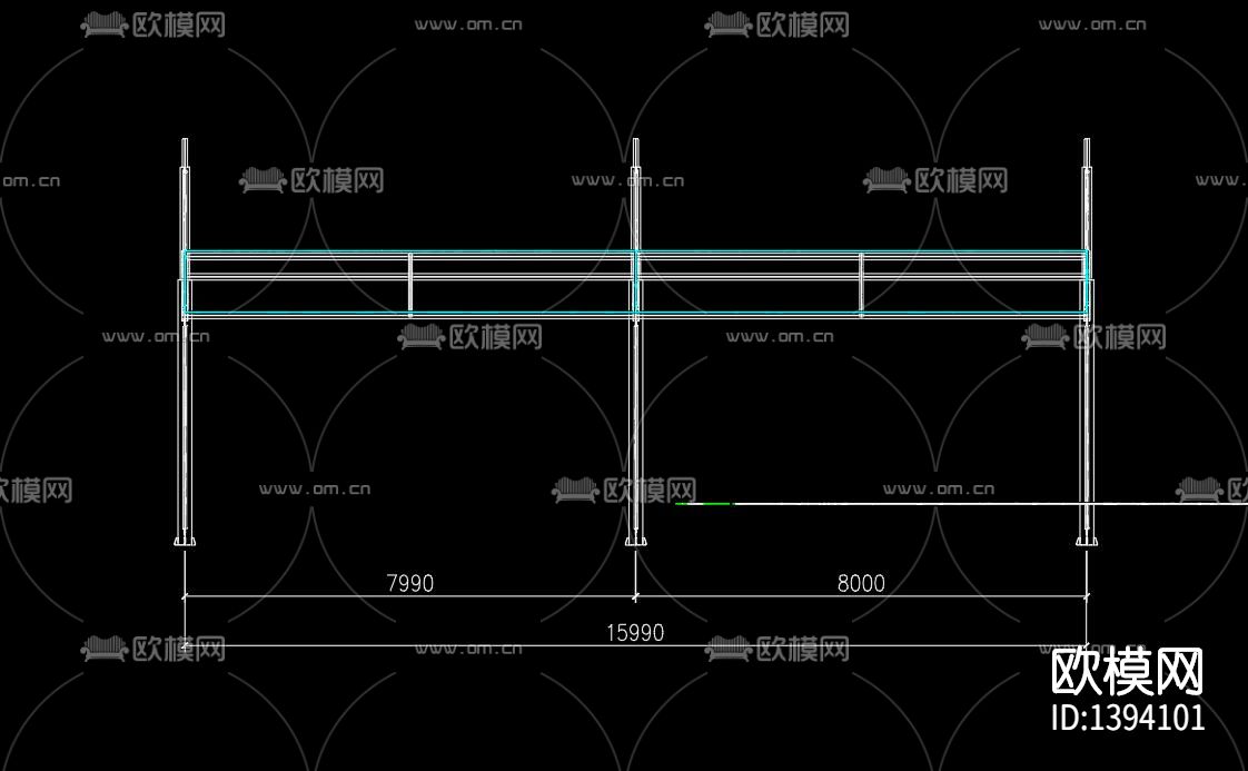 膜结构工程方案图（16米x7.3米）下载（渲染图2）