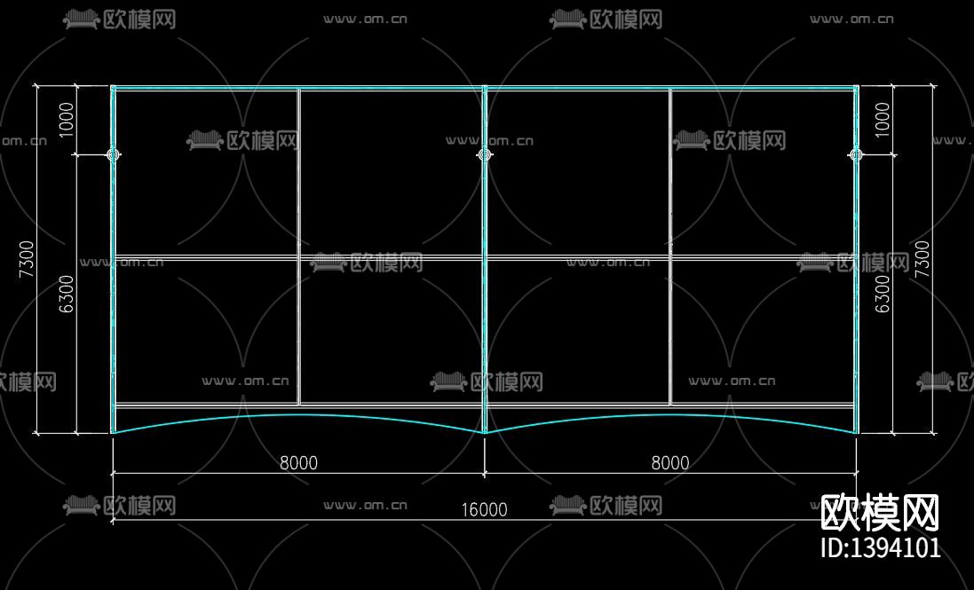膜结构工程方案图（16米x7.3米）下载（渲染图1）
