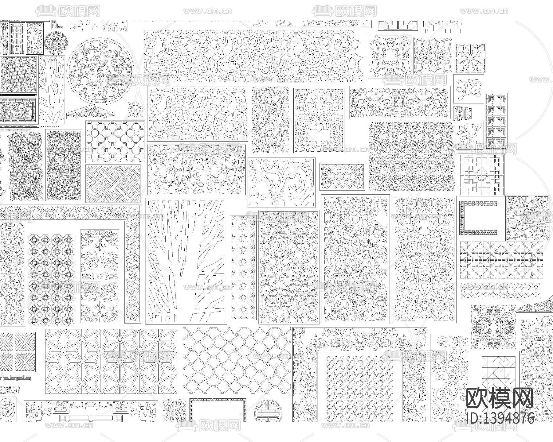 中式CAD花纹大全下载（渲染图2）