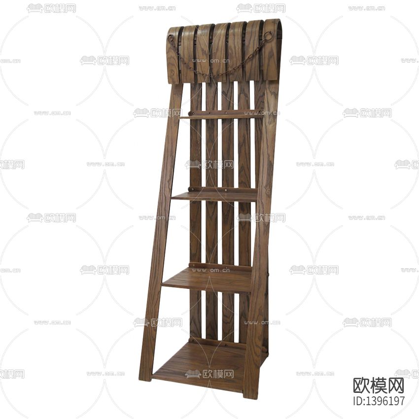 美式复古创意实木铁艺陈列架下载