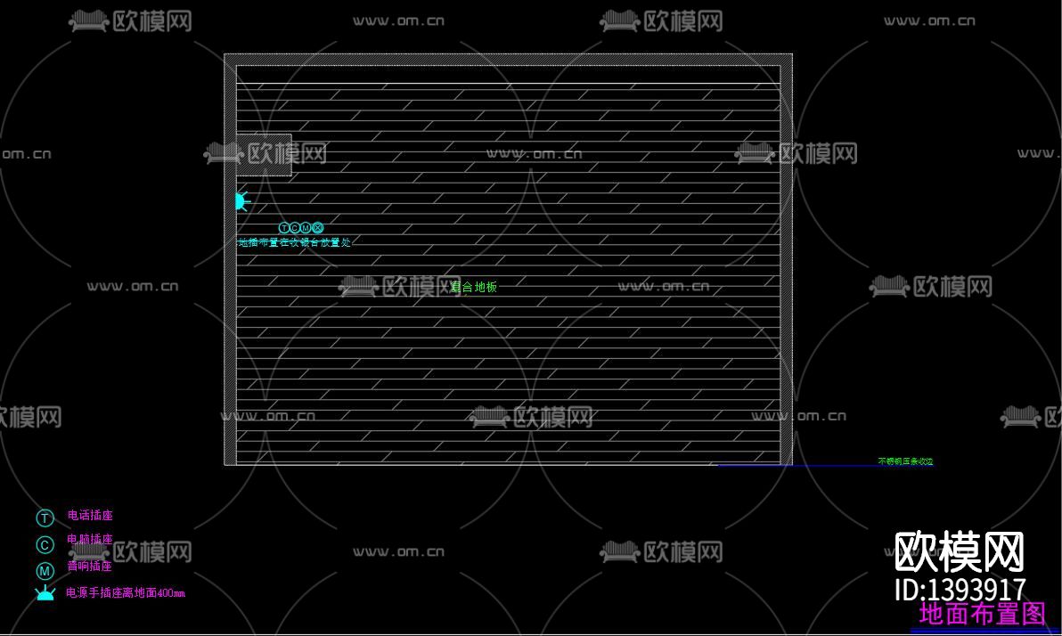 服装店cad施工图下载（渲染图2）
