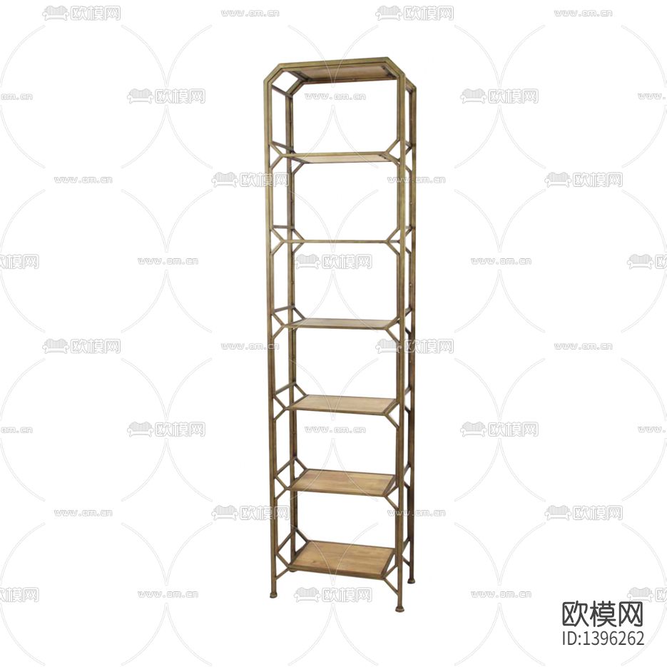 现代简约创意不锈钢实木陈列架下载