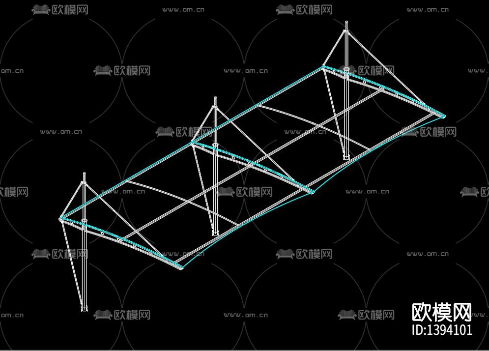 膜结构工程方案图（16米x7.3米）下载（渲染图4）