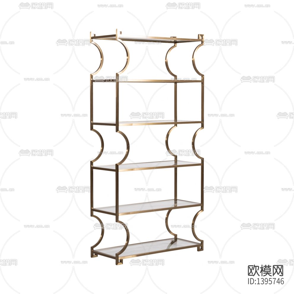 现代轻奢不锈钢玻璃陈列架