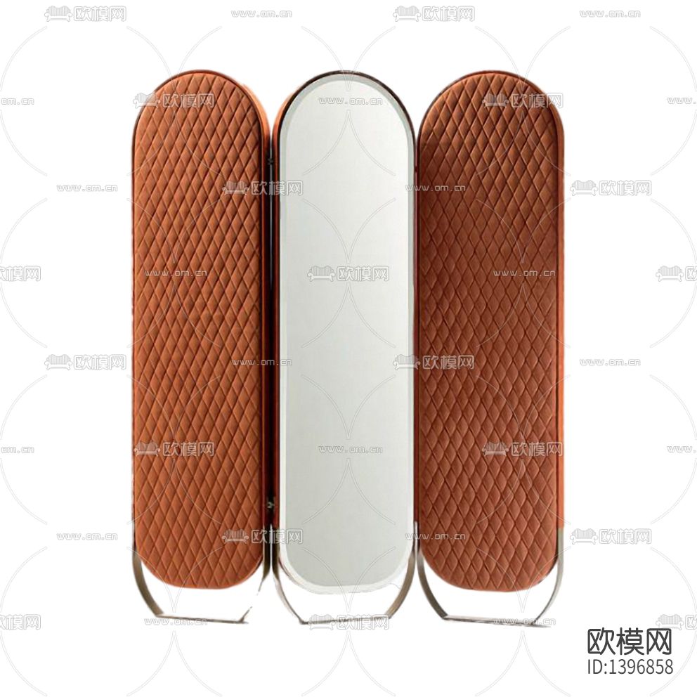 北欧轻奢不锈钢软包镜面折叠屏风下载