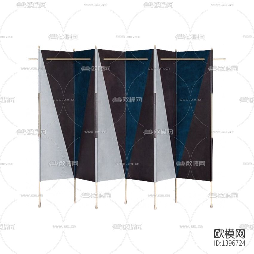 现代轻奢彩色实木不锈钢折叠屏风下载