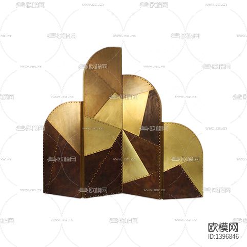 现代轻奢实木不锈钢创意异形折叠屏风下载
