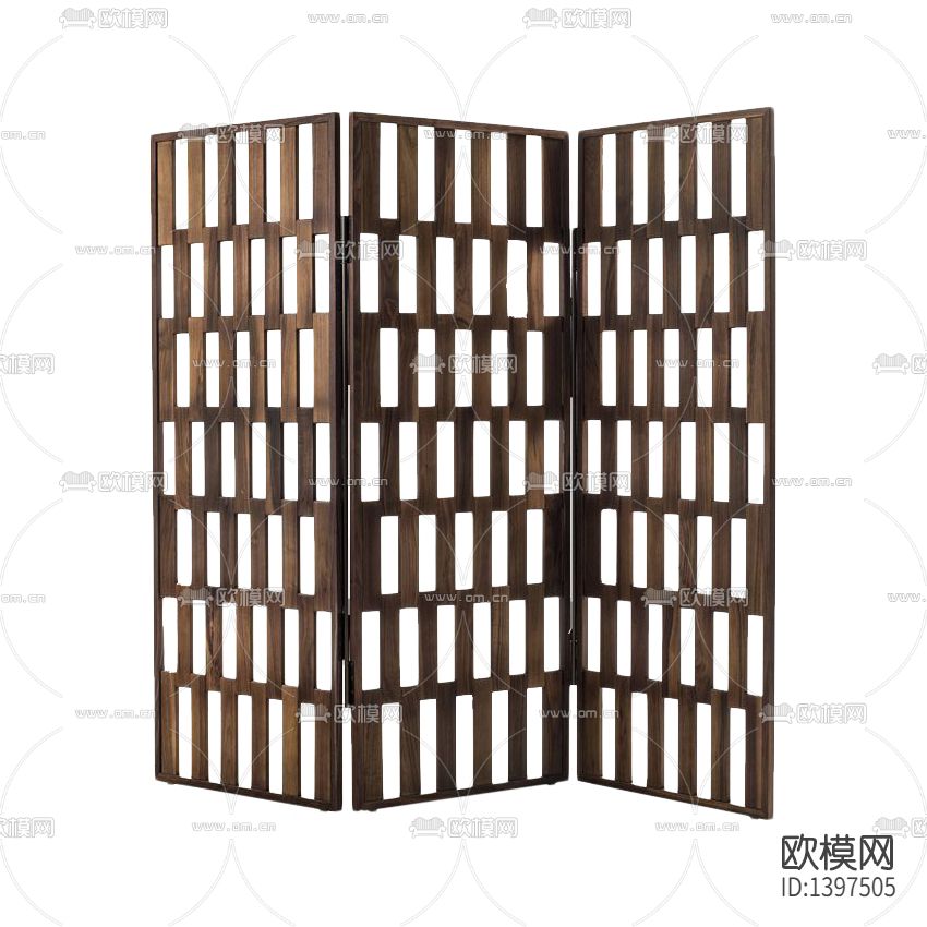 新中式简约创意实木折叠屏风下载