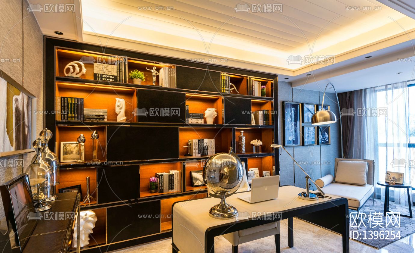 家装样板房cad施工图下载（渲染图4）