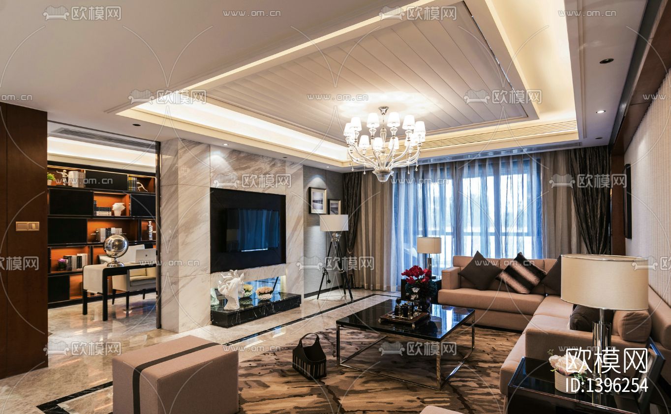 家装样板房cad施工图下载（渲染图8）