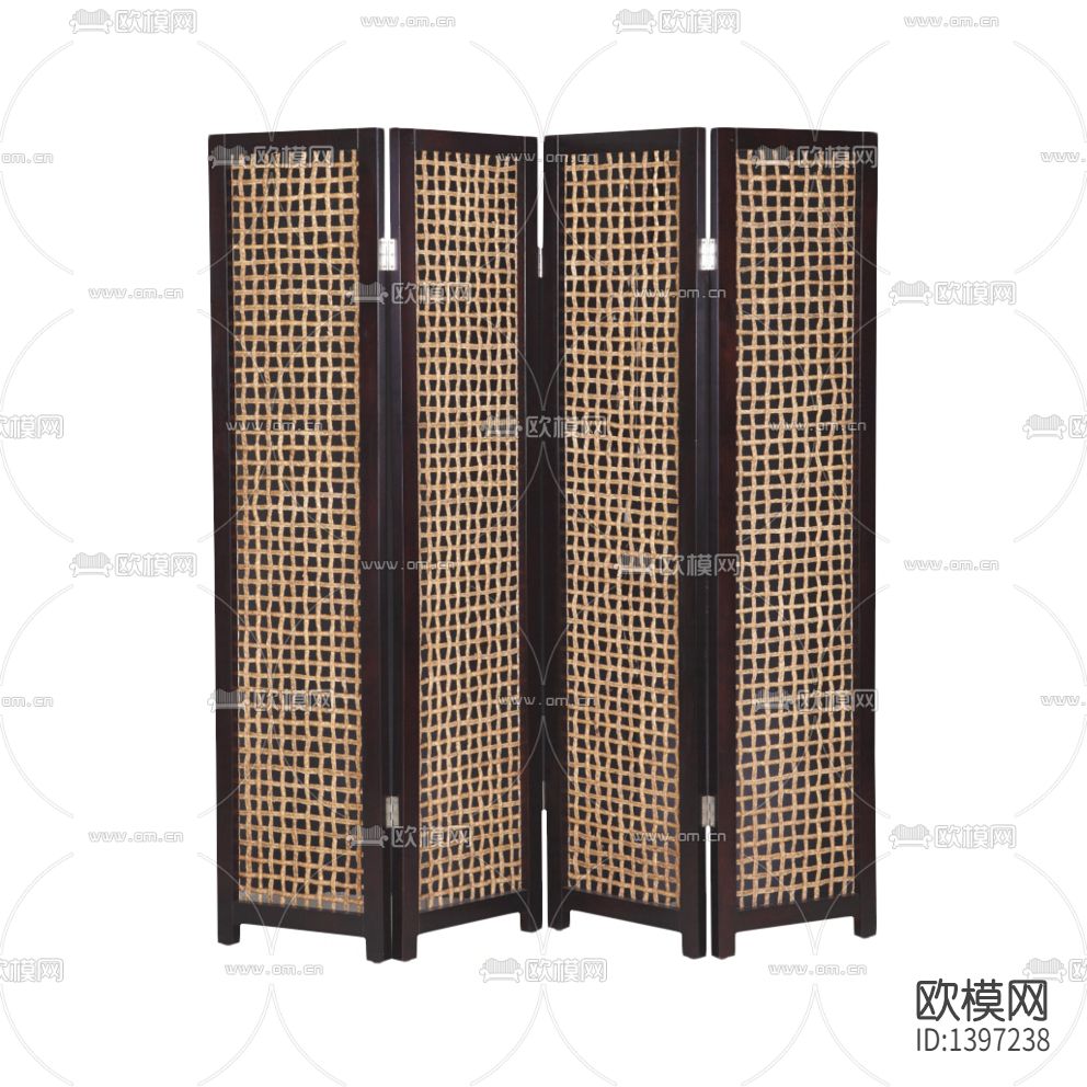 新中式简约创意实木不锈钢折叠屏风下载