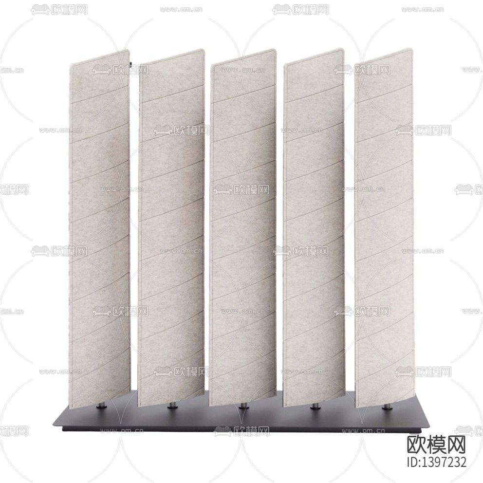 现代简约创意布艺可旋转屏风下载