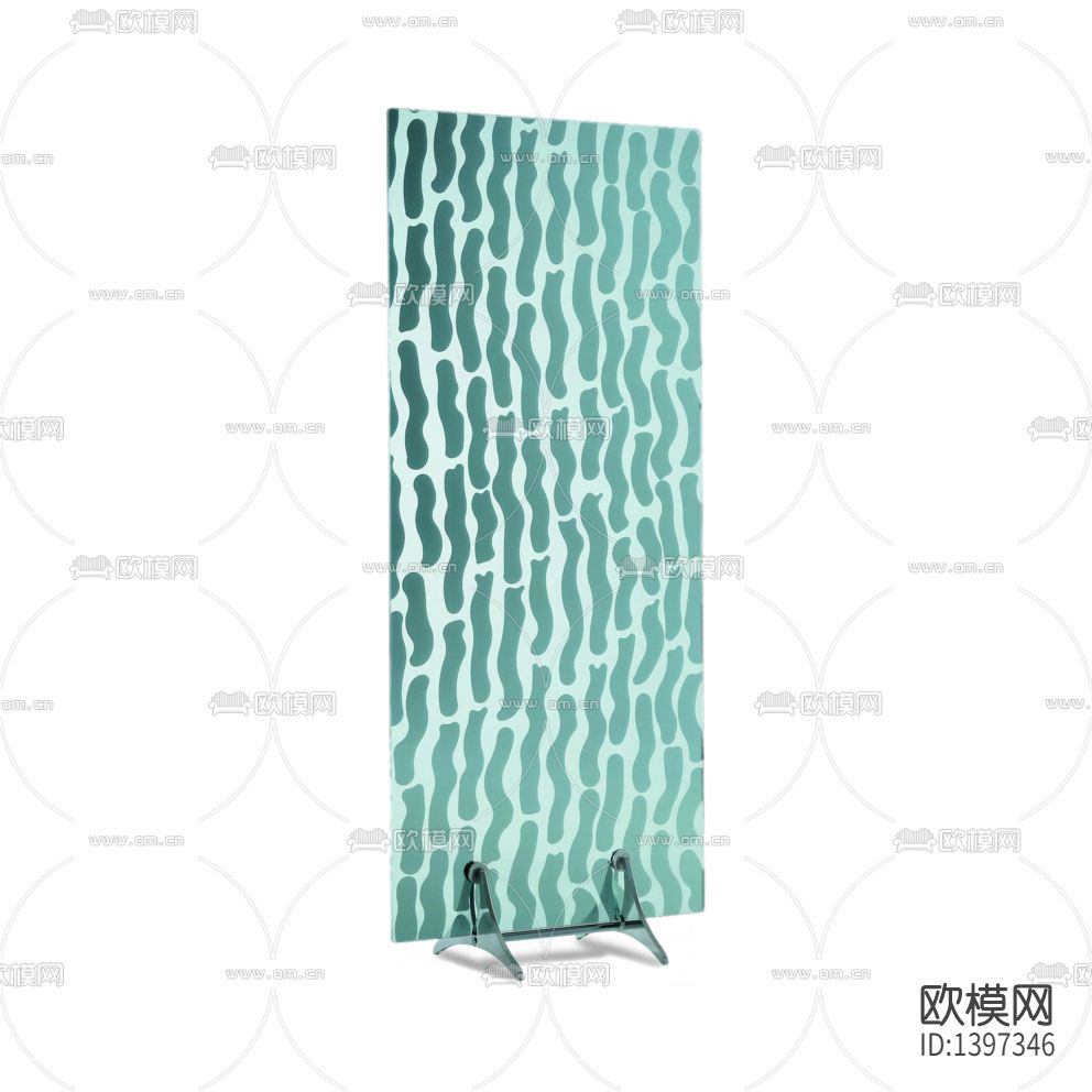 现代简约创意彩绘玻璃隔断屏风下载