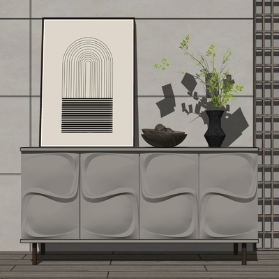 现代玄关柜su模型