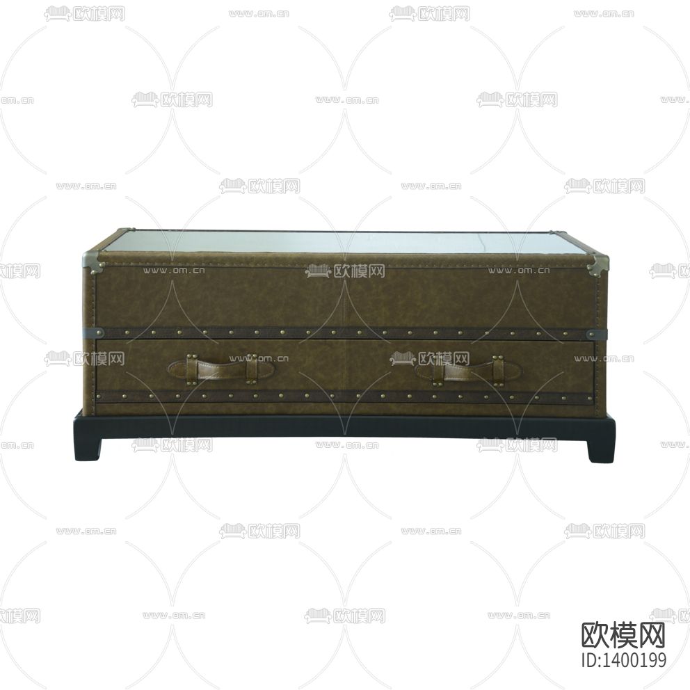 美式复古做旧铁艺皮革收纳箱