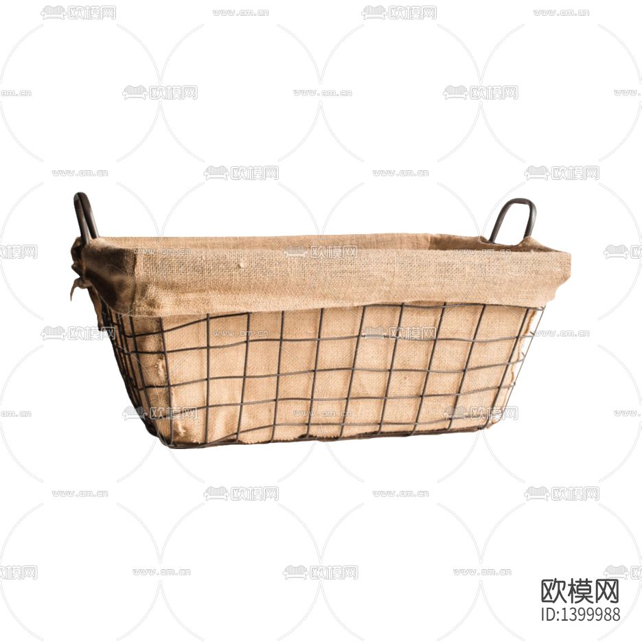 北欧简约铁网布艺收纳篮下载