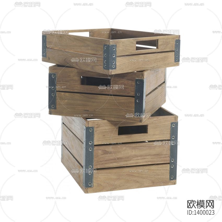 美式复古实木铁艺收纳箱