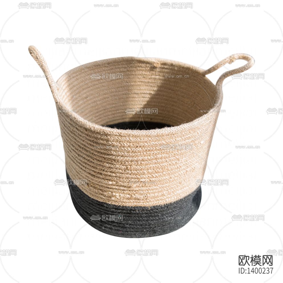 北欧简约黄麻纯手工编织收纳篮下载