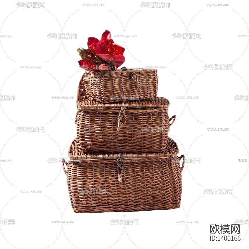 北欧复古竹编收纳篮