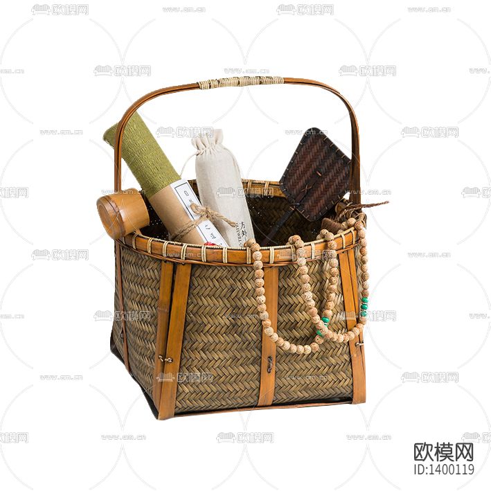 新中式简约创意竹编收纳篮