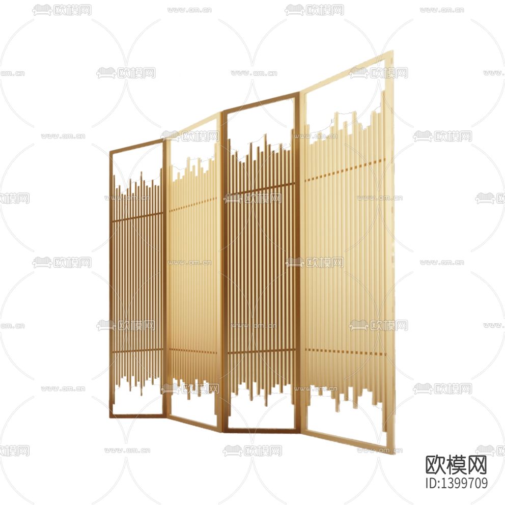 现代轻奢不锈钢折叠屏风下载