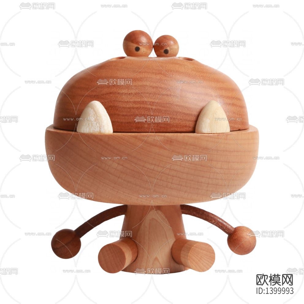 北欧简约创意实木生气的大嘴龙收纳盒