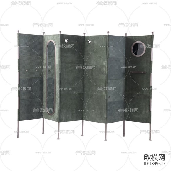 北欧轻奢不锈钢布艺折叠屏风下载