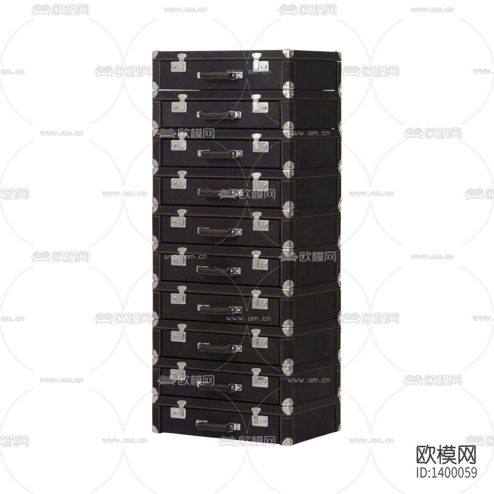 美式复古做旧皮革收纳箱