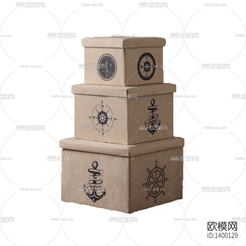 美式乡村布艺印花收纳箱