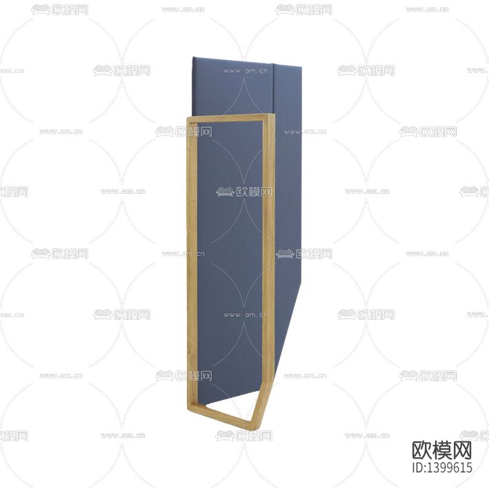 现代简约创意实木蓝色布艺折叠屏风下载