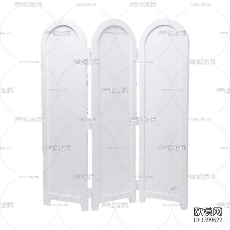 现代简约创意白色实木折叠屏风下载