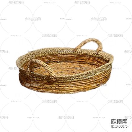 北欧复古做旧草编收纳篮
