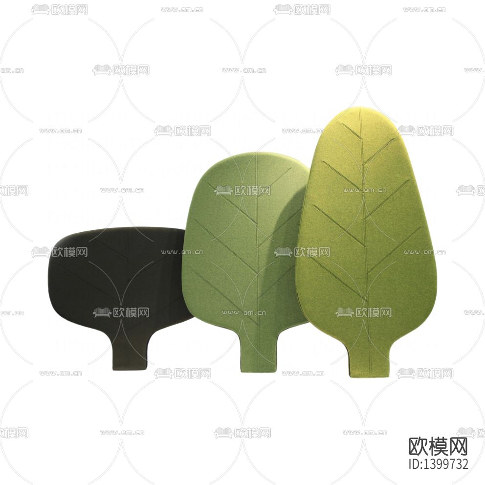 北欧简约布艺叶子造型屏风隔断下载
