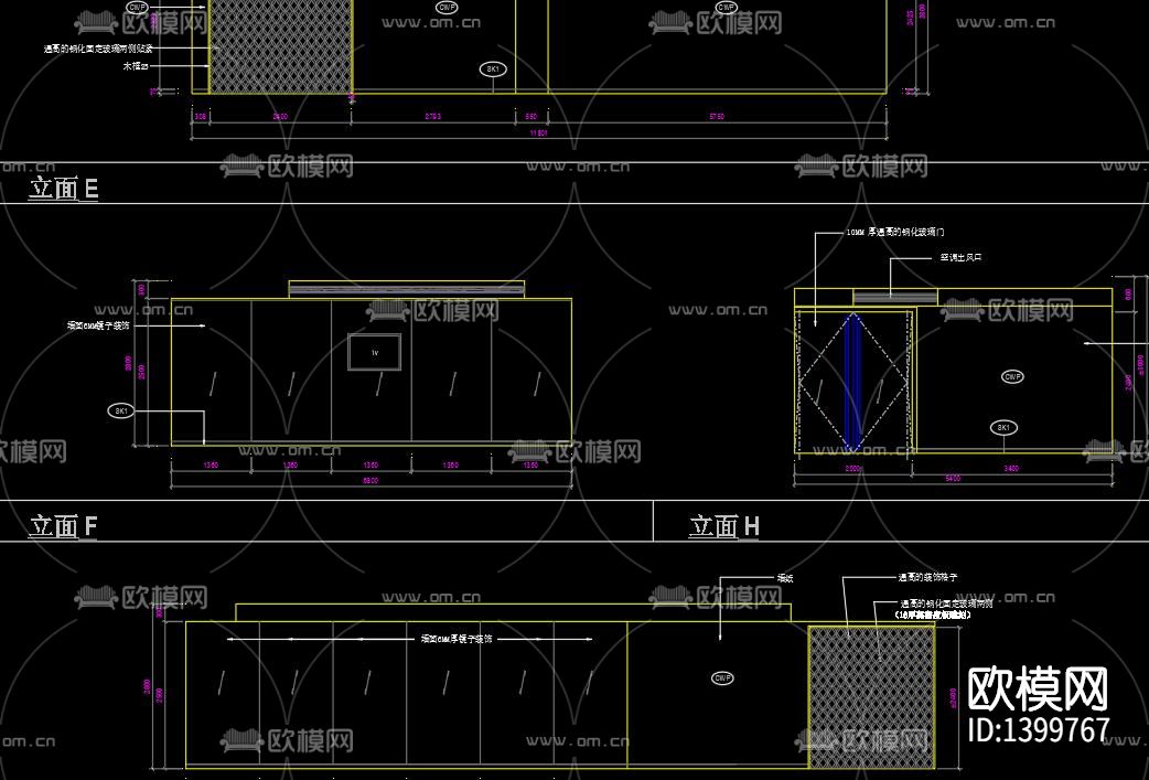 会所设计装修图cad施工图下载（渲染图4）