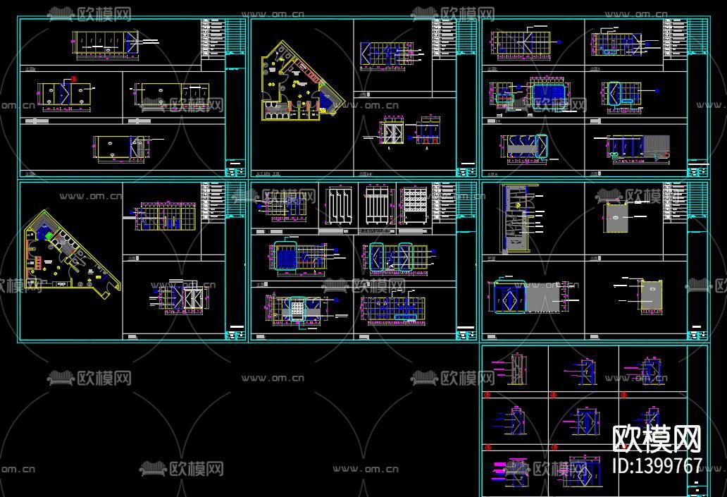会所设计装修图cad施工图下载（渲染图6）