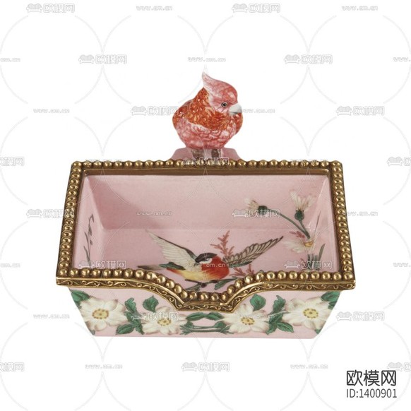 簡歐創(chuàng)意陶瓷花鳥收納盒下載