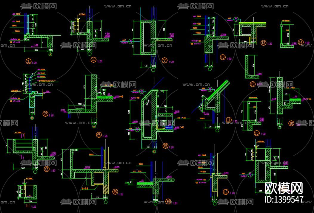 风景区办公楼建筑cad施工图下载（渲染图7）