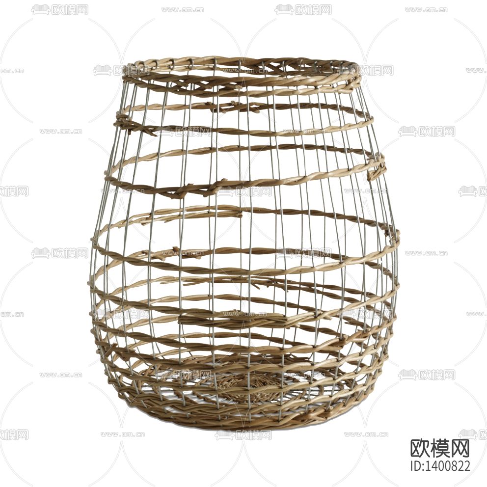 北欧简约铁艺藤编收纳篮