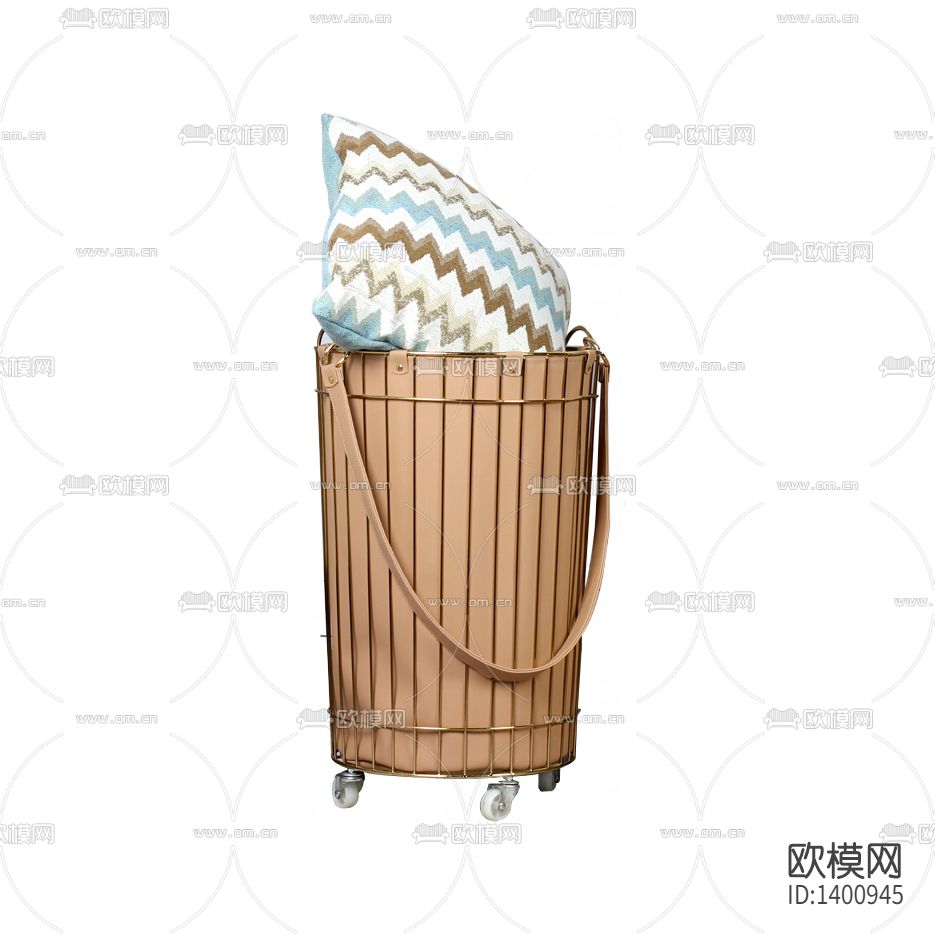 北欧简约创意铁艺皮革收纳篮